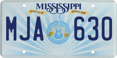 MS license plate MJA630