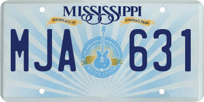 MS license plate MJA631