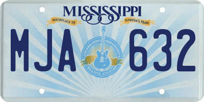 MS license plate MJA632