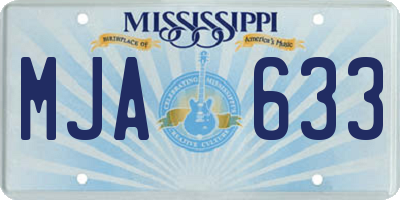 MS license plate MJA633