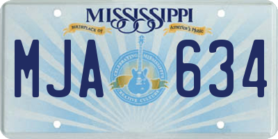 MS license plate MJA634