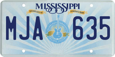 MS license plate MJA635