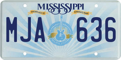 MS license plate MJA636