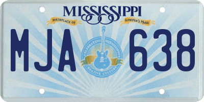 MS license plate MJA638