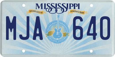 MS license plate MJA640