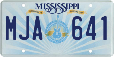 MS license plate MJA641
