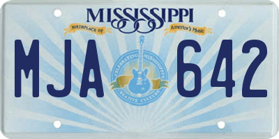 MS license plate MJA642