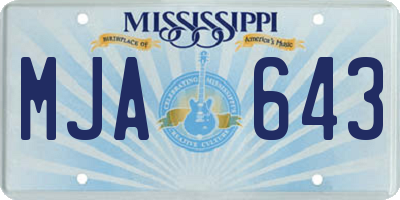 MS license plate MJA643