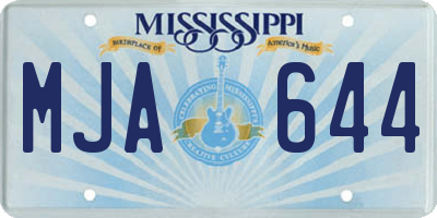 MS license plate MJA644