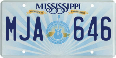 MS license plate MJA646