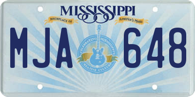MS license plate MJA648