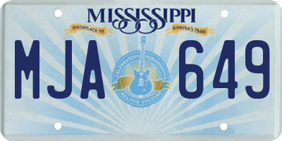 MS license plate MJA649
