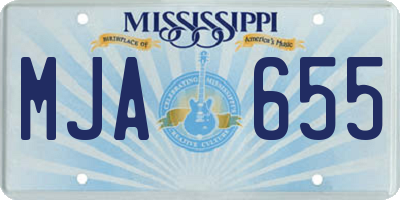 MS license plate MJA655