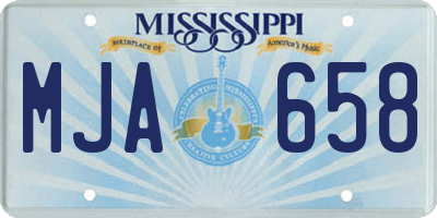 MS license plate MJA658