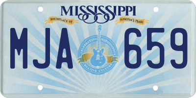 MS license plate MJA659