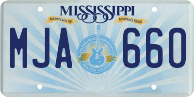 MS license plate MJA660