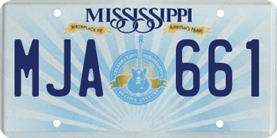 MS license plate MJA661