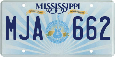 MS license plate MJA662