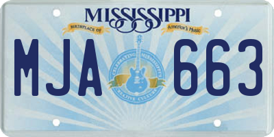 MS license plate MJA663