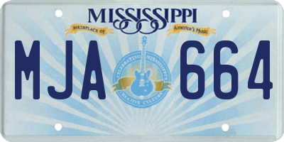 MS license plate MJA664