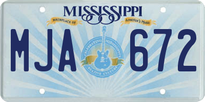 MS license plate MJA672