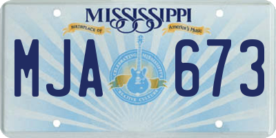 MS license plate MJA673