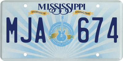 MS license plate MJA674
