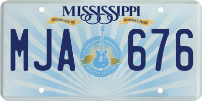 MS license plate MJA676