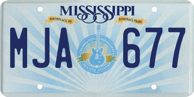 MS license plate MJA677