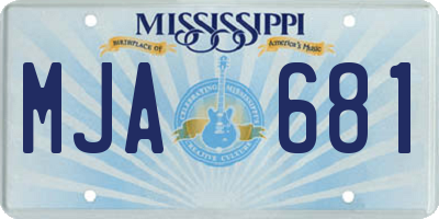 MS license plate MJA681