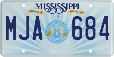 MS license plate MJA684