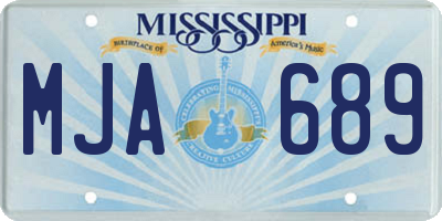 MS license plate MJA689