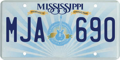 MS license plate MJA690