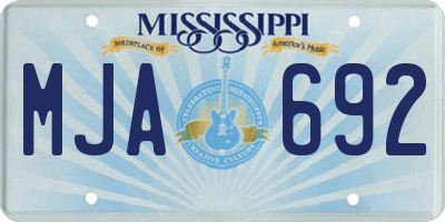 MS license plate MJA692