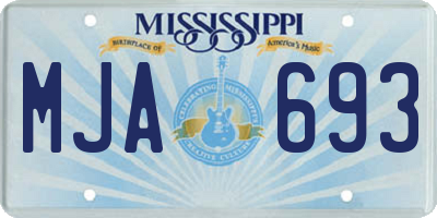 MS license plate MJA693