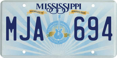 MS license plate MJA694