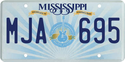 MS license plate MJA695