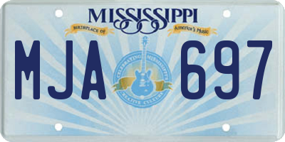 MS license plate MJA697
