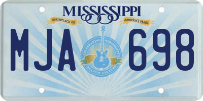 MS license plate MJA698
