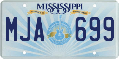 MS license plate MJA699
