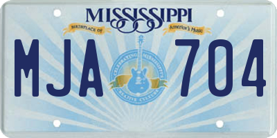 MS license plate MJA704