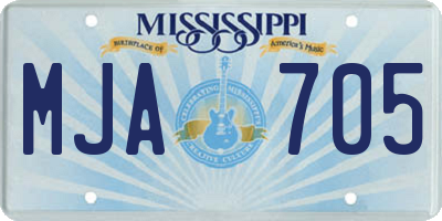 MS license plate MJA705