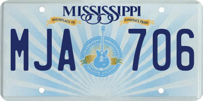 MS license plate MJA706