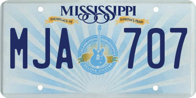 MS license plate MJA707
