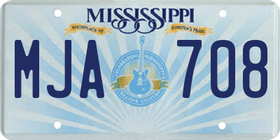 MS license plate MJA708