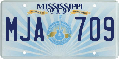 MS license plate MJA709
