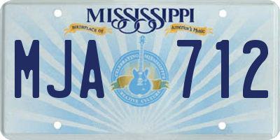 MS license plate MJA712