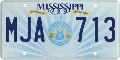 MS license plate MJA713