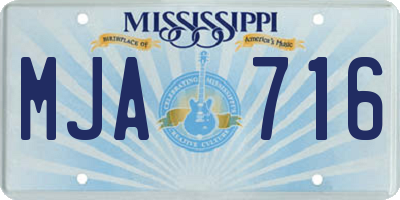 MS license plate MJA716