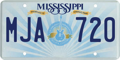 MS license plate MJA720